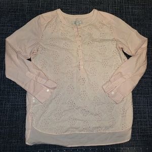Size medium LOFT pink ladies eyelet top